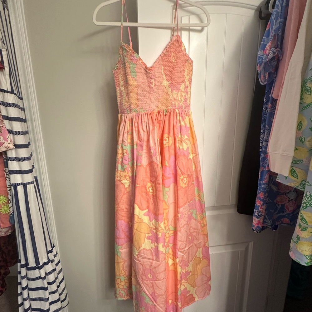 Karlie Pink and Orange Floral Maxi Dress